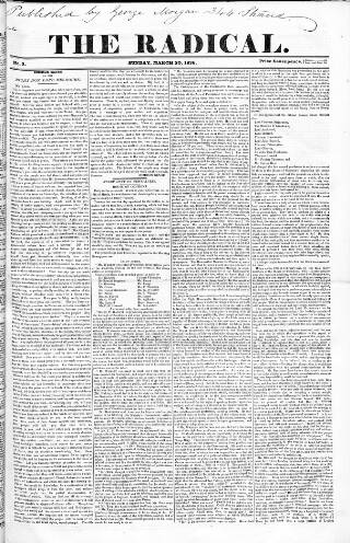 cover page of Radical 1836 published on March 20, 1836