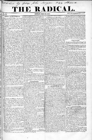 cover page of Radical 1836 published on May 29, 1836