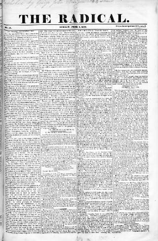 cover page of Radical 1836 published on June 5, 1836