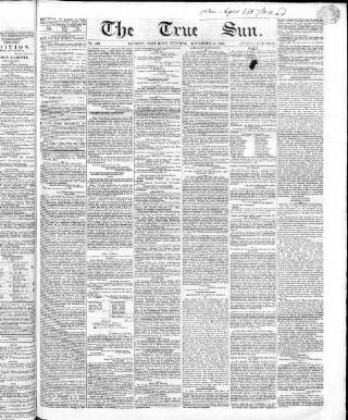 cover page of True Sun published on November 2, 1833