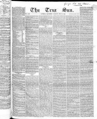 cover page of True Sun published on May 2, 1835