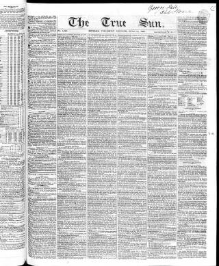 cover page of True Sun published on June 18, 1835