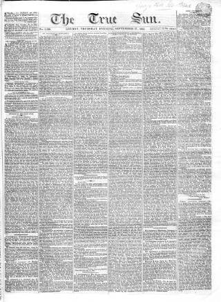 cover page of True Sun published on September 17, 1835