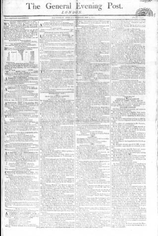 cover page of General Evening Post published on May 2, 1811