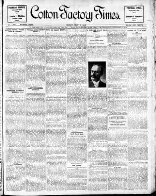 cover page of Cotton Factory Times published on May 2, 1913