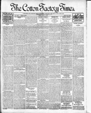 cover page of Cotton Factory Times published on June 18, 1920