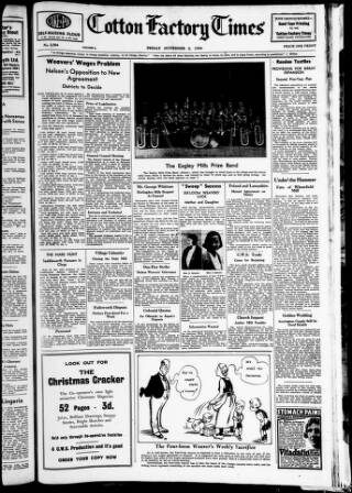 cover page of Cotton Factory Times published on November 2, 1934