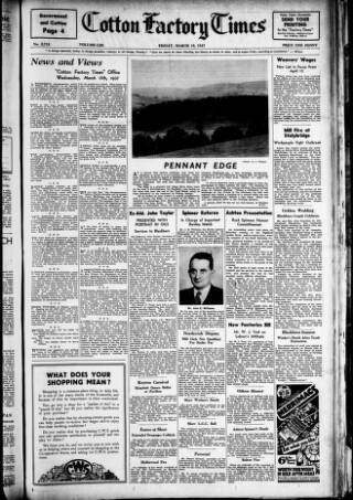 cover page of Cotton Factory Times published on March 19, 1937