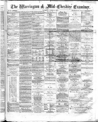 cover page of Warrington Examiner published on August 2, 1879
