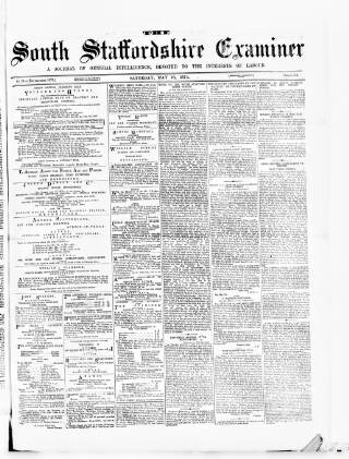 cover page of South Staffordshire Examiner published on May 16, 1874