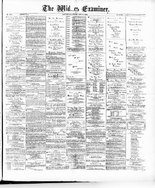 cover page of Widnes Examiner published on February 2, 1889