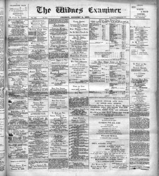cover page of Widnes Examiner published on August 2, 1901
