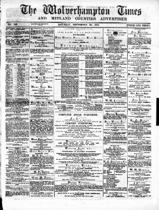 cover page of Midland Examiner and Wolverhampton Times published on September 30, 1876