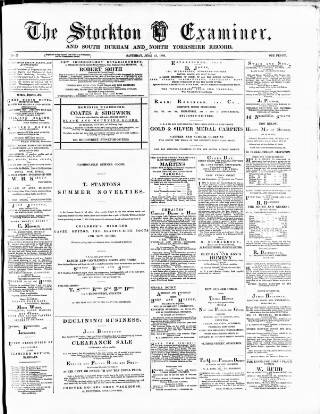 cover page of Stockton Examiner and South Durham and North Yorkshire Herald published on June 21, 1879
