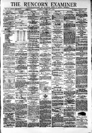 cover page of Runcorn Examiner published on February 2, 1878