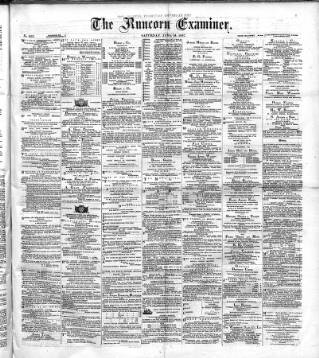 cover page of Runcorn Examiner published on June 18, 1887