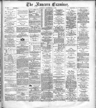 cover page of Runcorn Examiner published on September 17, 1887
