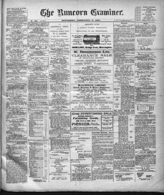cover page of Runcorn Examiner published on February 2, 1907