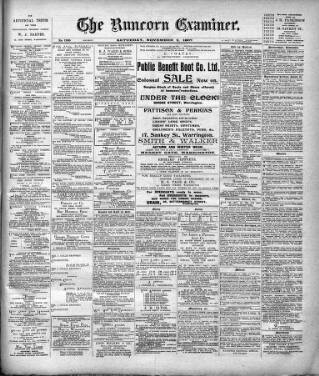cover page of Runcorn Examiner published on November 2, 1907