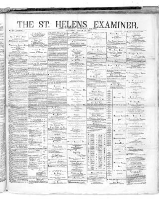 cover page of St. Helens Examiner published on March 19, 1881