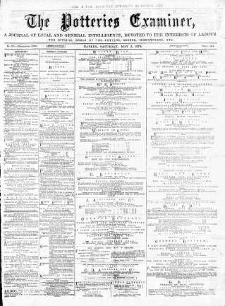 cover page of Potteries Examiner published on May 2, 1874