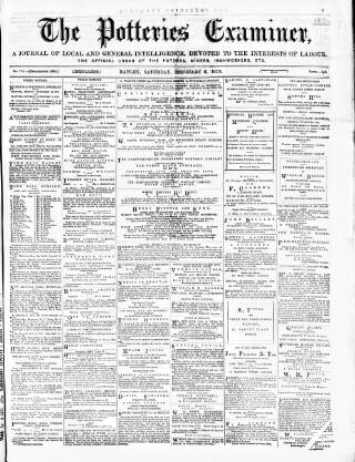 cover page of Potteries Examiner published on February 2, 1878