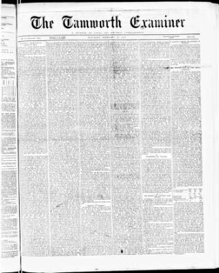 cover page of Tamworth Miners' Examiner and Working Men's Journal published on February 20, 1875