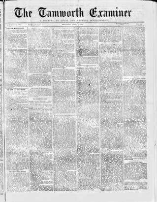 cover page of Tamworth Miners' Examiner and Working Men's Journal published on June 5, 1875