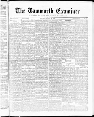 cover page of Tamworth Miners' Examiner and Working Men's Journal published on August 21, 1875