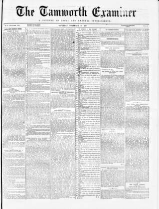 cover page of Tamworth Miners' Examiner and Working Men's Journal published on November 13, 1875