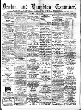 cover page of Denton and Haughton Examiner published on June 18, 1887