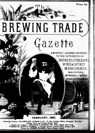 cover page of Holmes' Brewing Trade Gazette published on February 1, 1885