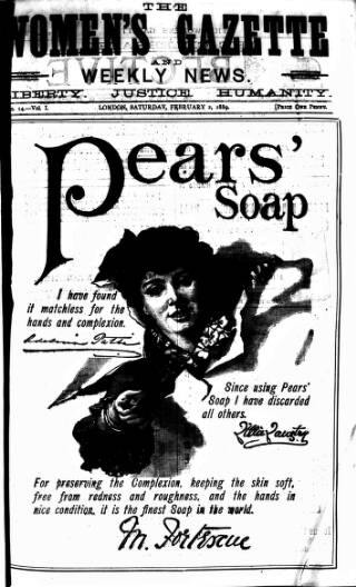 cover page of Women's Gazette & Weekly News published on February 2, 1889
