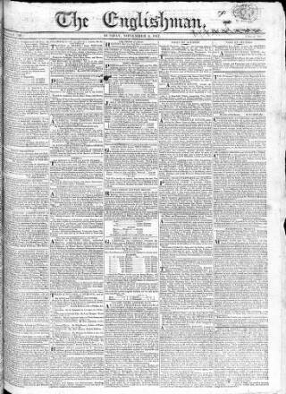 cover page of Englishman published on November 2, 1817