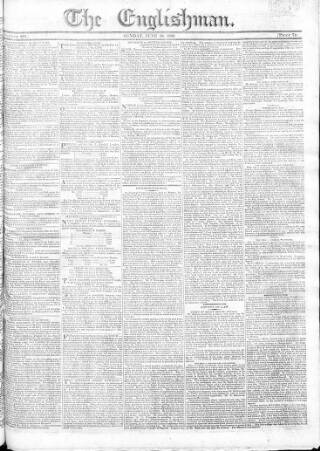 cover page of Englishman published on June 18, 1820