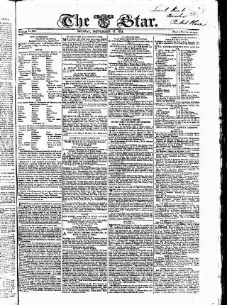 cover page of Star (London) published on September 17, 1821