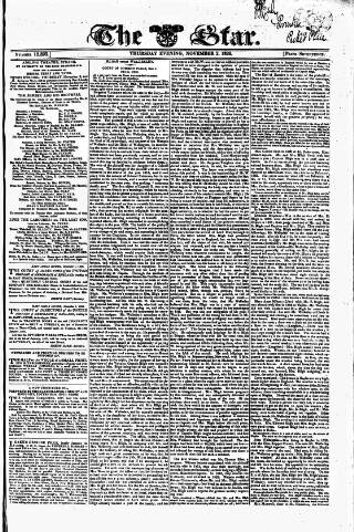 cover page of Star (London) published on November 2, 1826