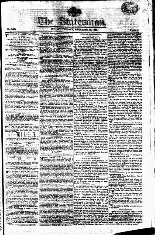 cover page of Statesman (London) published on December 14, 1813