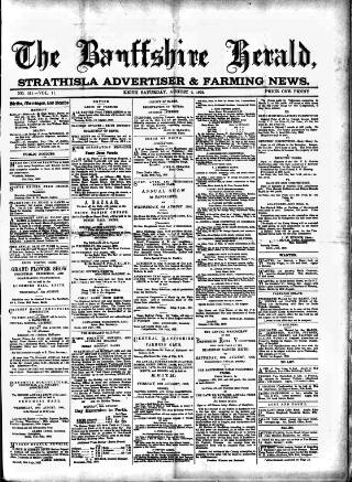 cover page of Banffshire Herald published on August 2, 1902