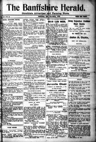 cover page of Banffshire Herald published on February 2, 1918