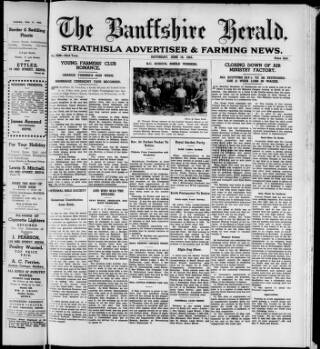 cover page of Banffshire Herald published on June 18, 1955