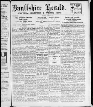 cover page of Banffshire Herald published on November 2, 1957