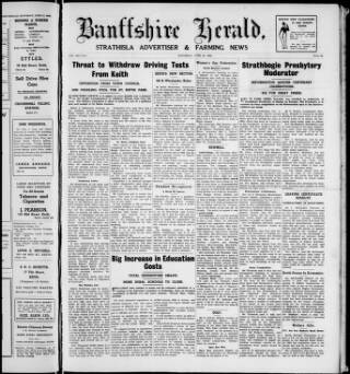 cover page of Banffshire Herald published on June 18, 1960