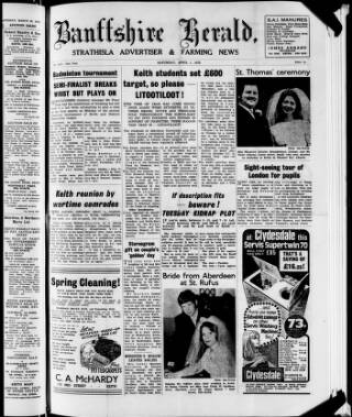 cover page of Banffshire Herald published on April 1, 1972
