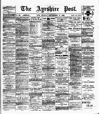 cover page of Ayrshire Post published on September 17, 1886