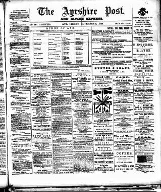 cover page of Ayrshire Post published on November 2, 1888