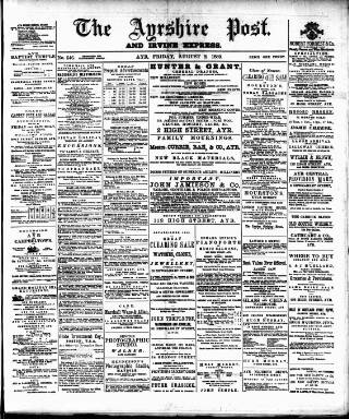 cover page of Ayrshire Post published on August 2, 1889