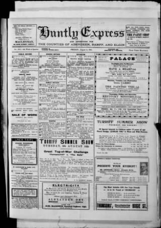 cover page of Huntly Express published on August 2, 1935