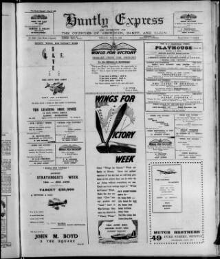 cover page of Huntly Express published on June 18, 1943