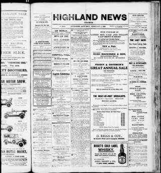 cover page of Highland News published on February 2, 1924